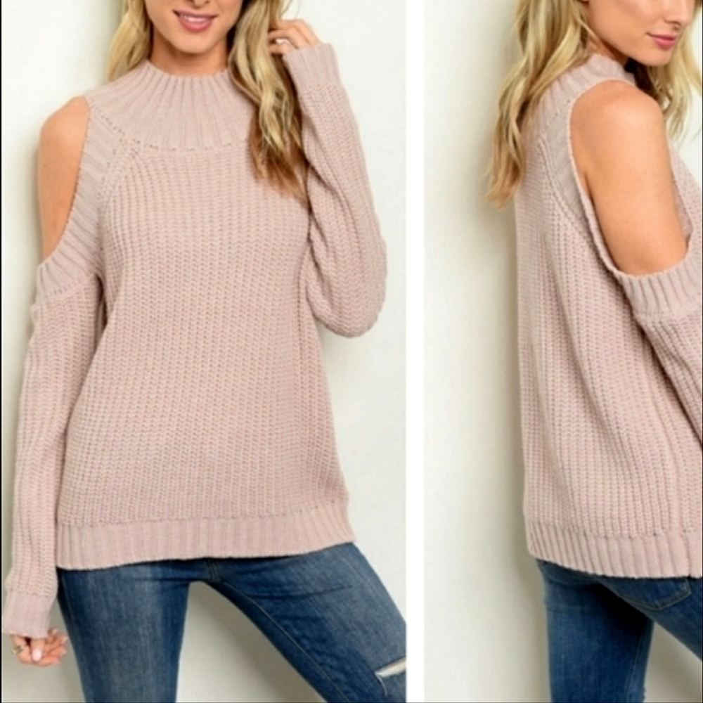 NWT Tea & Cup Cute Cold Shoulder Sweater
